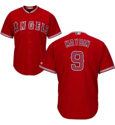 Youth Majestic Los Angeles Angels of Anaheim #9 Cameron Maybin Replica Red Alternate Cool Base MLB Jersey