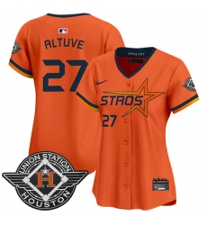Women's Houston Astros #27 Jose Altuve Orange 2025 City Connect Limited Stitched Baseball Jersey(Run Small)
