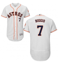 Men's Majestic Houston Astros #7 Craig Biggio White Home Flex Base Authentic Collection MLB Jersey