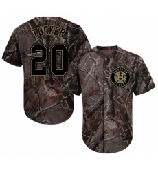 Men's Majestic Houston Astros #20 Preston Tucker Authentic Camo Realtree Collection Flex Base MLB Jersey