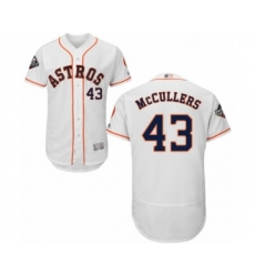 Men's Houston Astros #43 Lance McCullers White Home Flex Base Authentic Collection 2019 World Series Bound Baseball Jersey