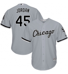 Men's Majestic Chicago White Sox #45 Michael Jordan Grey Road Flex Base Authentic Collection MLB Jersey