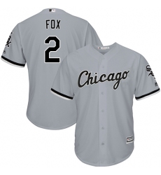 Men's Majestic Chicago White Sox #2 Nellie Fox Grey Road Flex Base Authentic Collection MLB Jersey