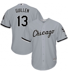 Youth Majestic Chicago White Sox #13 Ozzie Guillen Replica Grey Road Cool Base MLB Jersey