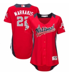 Women's Majestic Atlanta Braves #22 Nick Markakis Game Red National League 2018 MLB All-Star MLB Jersey