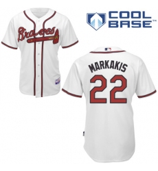 Youth Majestic Atlanta Braves #22 Nick Markakis Authentic White Home Cool Base MLB Jersey