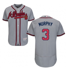 Men's Majestic Atlanta Braves #3 Dale Murphy Grey Road Flex Base Authentic Collection MLB Jersey