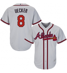 Youth Majestic Atlanta Braves #8 Bob Uecker Authentic Grey Road Cool Base MLB Jersey