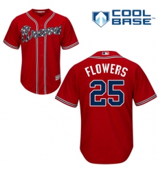 Men's Majestic Atlanta Braves #25 Tyler Flowers Replica Red Alternate Cool Base MLB Jersey