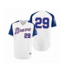Women Braves #29 John Smoltz White 1974 Turn Back the Clock Authentic Jersey