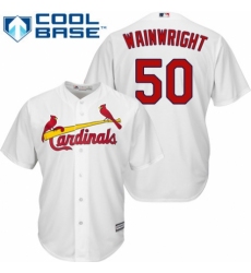 Men's Majestic St. Louis Cardinals #50 Adam Wainwright Replica White Home Cool Base MLB Jersey