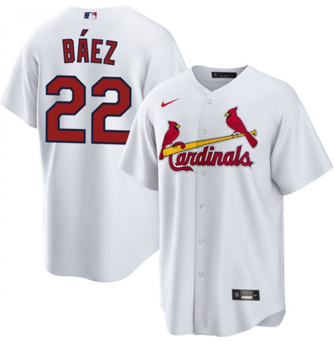 Men's St. Louis Cardinals #22 Joshua Báez White Home Stitched Baseball Jersey