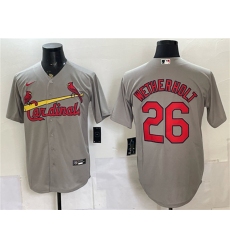 Men's St. Louis Cardinals #26 JJ Wetherholt Gray Cool Base Stitched Baseball Jersey