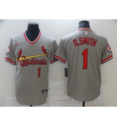 Men's Nike St. Louis Cardinals #1 Ozzie Smith Gray Jersey
