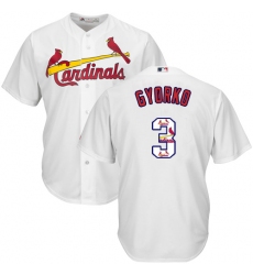 Men's Majestic St. Louis Cardinals #3 Jedd Gyorko Authentic White Team Logo Fashion Cool Base MLB Jersey