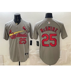 Men's St. Louis Cardinals #25 Mark McGwire Gray Alternate Limited Stitched Baseball Jersey