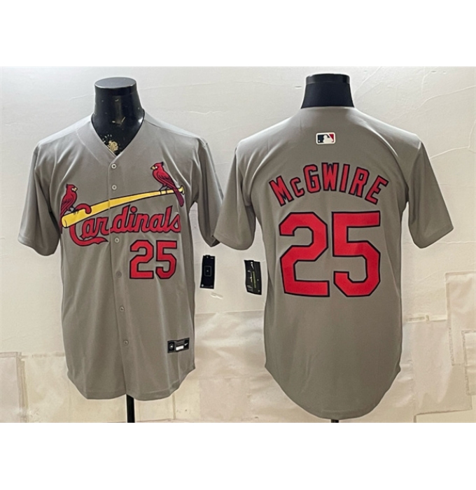 Men's St. Louis Cardinals #25 Mark McGwire Gray Alternate Limited Stitched Baseball Jersey