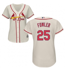 Women's Majestic St. Louis Cardinals #25 Dexter Fowler Authentic Cream Alternate Cool Base MLB Jersey