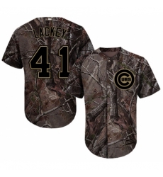 Men's Majestic Chicago Cubs #41 John Lackey Authentic Camo Realtree Collection Flex Base MLB Jersey