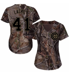 Women's Majestic Chicago Cubs #41 John Lackey Authentic Camo Realtree Collection Flex Base MLB Jersey