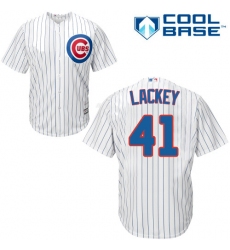 Youth Majestic Chicago Cubs #41 John Lackey Authentic White Home Cool Base MLB Jersey