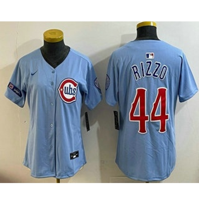 Youth Chicago Cubs #44 Anthony Rizzo Baby Blue Limited Jersey
