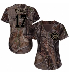 Women's Majestic Chicago Cubs #17 Mark Grace Authentic Camo Realtree Collection Flex Base MLB Jersey
