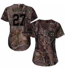 Women's Majestic Chicago Cubs #27 Addison Russell Authentic Camo Realtree Collection Flex Base MLB Jersey