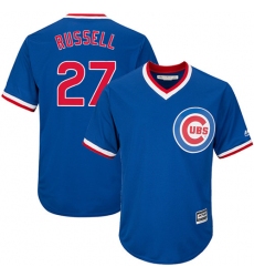 Youth Majestic Chicago Cubs #27 Addison Russell Authentic Royal Blue Cooperstown Cool Base MLB Jersey