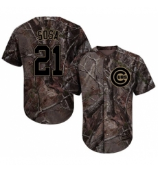 Men's Majestic Chicago Cubs #21 Sammy Sosa Authentic Camo Realtree Collection Flex Base MLB Jersey