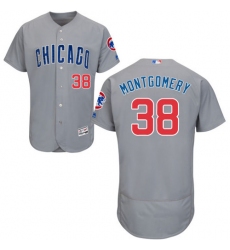 Men's Majestic Chicago Cubs #38 Mike Montgomery Grey Road Flexbase Authentic Collection MLB Jersey