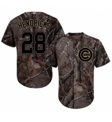 Men's Majestic Chicago Cubs #28 Kyle Hendricks Authentic Camo Realtree Collection Flex Base MLB Jersey