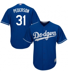 Youth Majestic Los Angeles Dodgers #31 Joc Pederson Replica Royal Blue Alternate Cool Base MLB Jersey