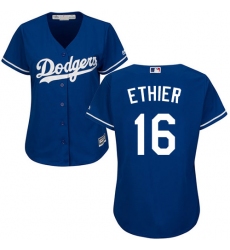 Women's Majestic Los Angeles Dodgers #16 Andre Ethier Replica Royal Blue MLB Jersey