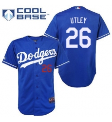 Men's Majestic Los Angeles Dodgers #26 Chase Utley Replica Royal Blue Cool Base MLB Jersey
