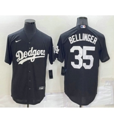Men's Los Angeles Dodgers #35 Cody Bellinger Black Turn Back The Clock Stitched Cool Base Jersey