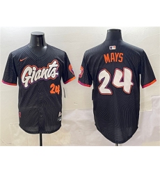 Men's San Francisco Giants #24 Willie Mays Anthracite 2025 City Connect Limited Stitched Baseball Jersey