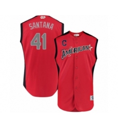 Youth Cleveland Indians #41 Carlos Santana Authentic Red American League 2019 Baseball All-Star Jersey