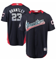 Youth Majestic Cleveland Indians #23 Michael Brantley Game Navy Blue American League 2018 MLB All-Star MLB Jersey
