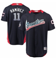 Men's Majestic Cleveland Indians #11 Jose Ramirez Game Navy Blue American League 2018 MLB All-Star MLB Jersey