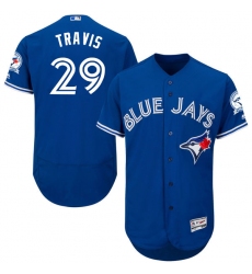Men's Majestic Toronto Blue Jays #29 Devon Travis Blue Alternate Flex Base Authentic Collection MLB Jersey