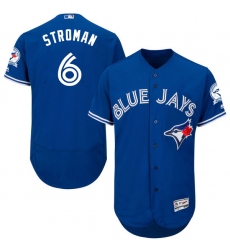 Men's Majestic Toronto Blue Jays #6 Marcus Stroman Blue Alternate Flex Base Authentic Collection MLB Jersey