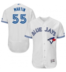 Men's Majestic Toronto Blue Jays #55 Russell Martin White Home Flex Base Authentic Collection MLB Jersey