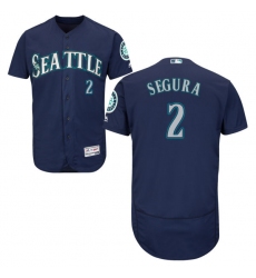 Men's Majestic Seattle Mariners #2 Jean Segura Navy Blue Flexbase Authentic Collection MLB Jersey
