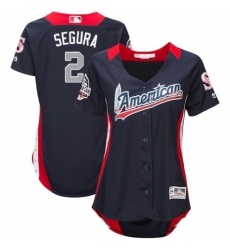 Women's Majestic Seattle Mariners #2 Jean Segura Game Navy Blue American League 2018 MLB All-Star MLB Jersey