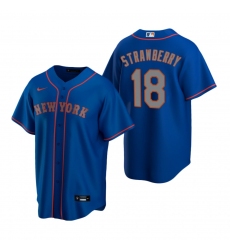 Men's Nike New York Mets #18 Darryl Strawberry Royal Alternate Stitched Baseball Jersey