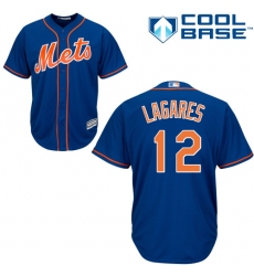 Men's Majestic New York Mets #12 Juan Lagares Replica Royal Blue Alternate Home Cool Base MLB Jersey