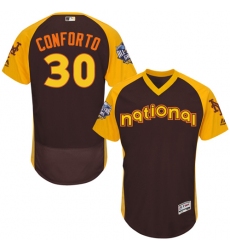 Men's Majestic New York Mets #30 Michael Conforto Brown 2016 All-Star National League BP Authentic Collection Flex Base MLB Jersey