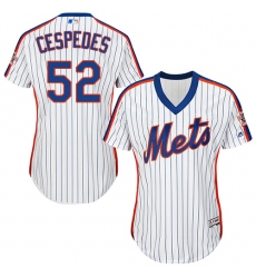 Women's Majestic New York Mets #52 Yoenis Cespedes Replica White Alternate Cool Base MLB Jersey