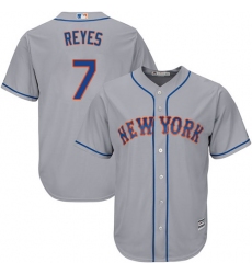 Men's Majestic New York Mets #7 Jose Reyes Replica Grey Road Cool Base MLB Jersey